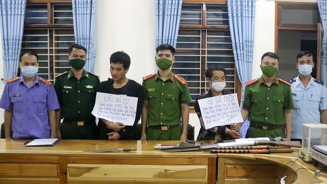 Hai đối tượng Lầu Bá Cu và Cử Bá Chùa tại cơ quan điều tra