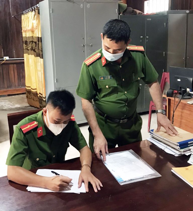 Công an xã Mỹ Lý hoàn thiện hồ sơ ban đầu vụ việc