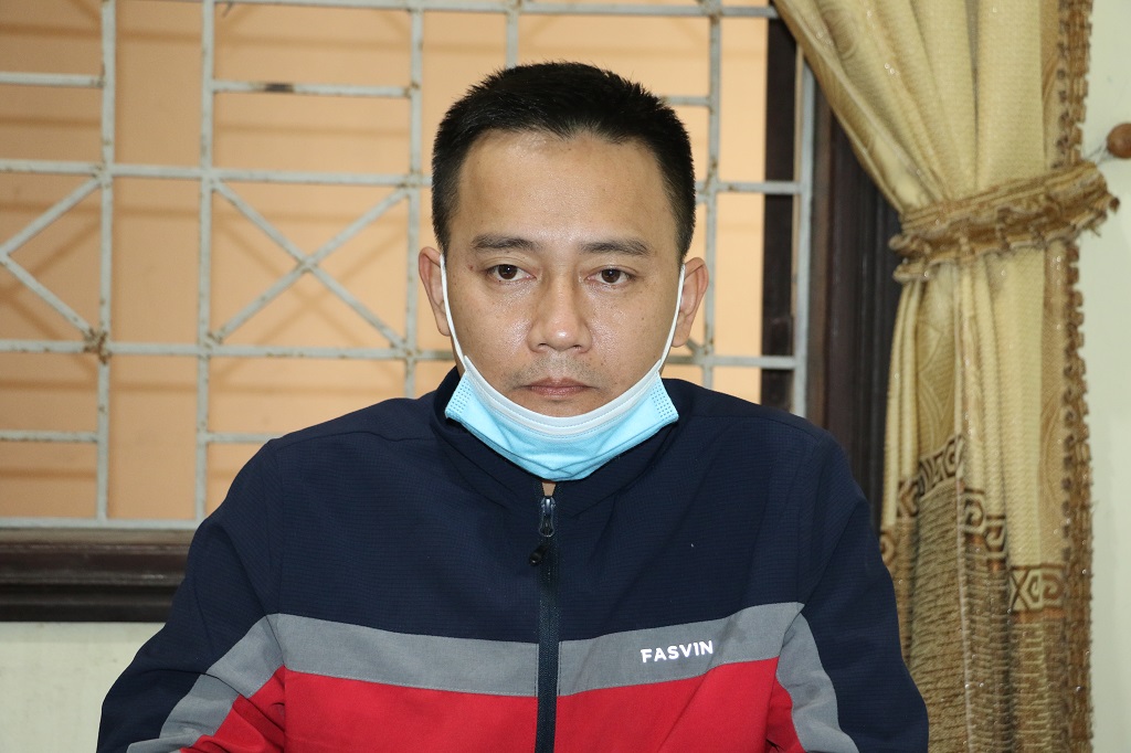 Đối tượng Lương Hồng Thanh tại cơ quan Công an