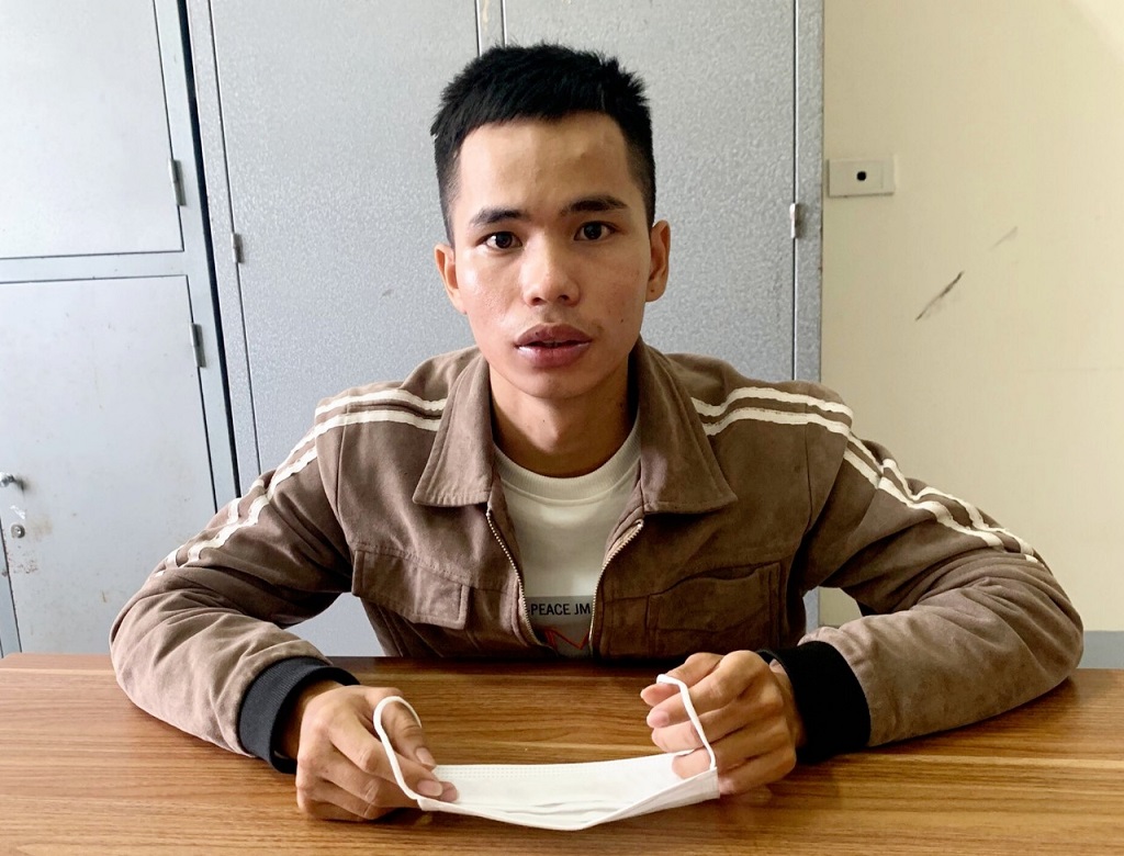 Đối tượng Vũ Văn Ngãi tại Công an thị xã Hoàng Mai