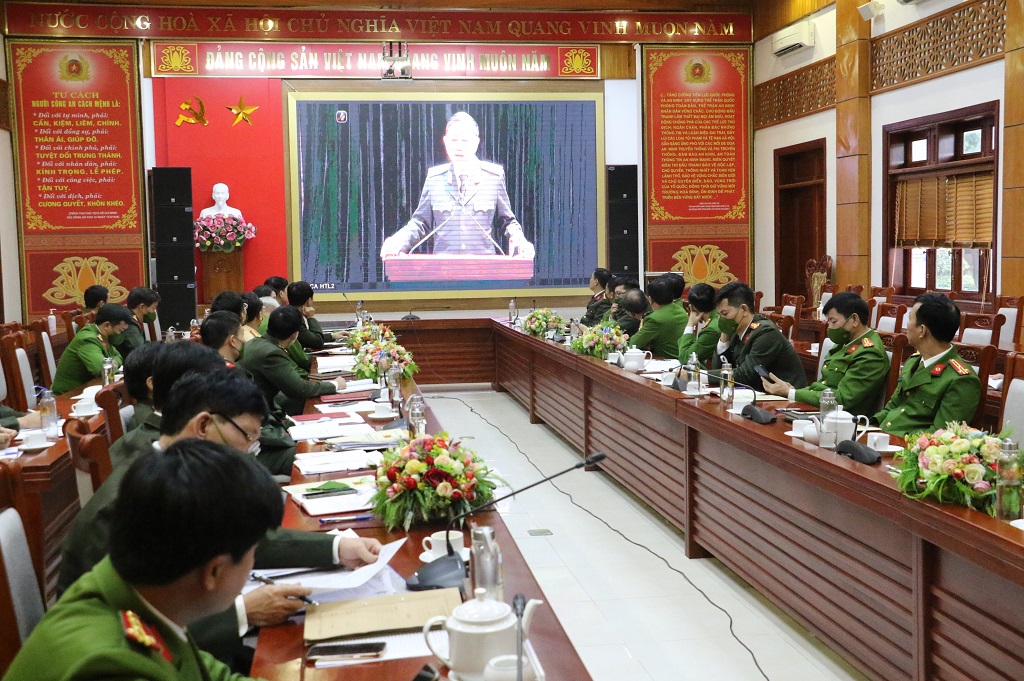 Tại điểm cầu Công an tỉnh Nghệ An