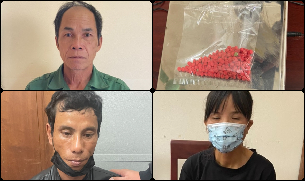 Các đối tượng cùng tang vật trong chuyên án