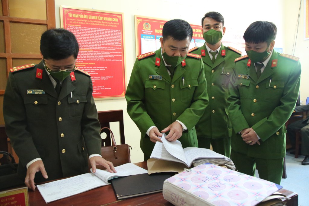 Đoàn công tác Công an tỉnh kiểm tra tại Công an thị trấn Quỳ Hợp