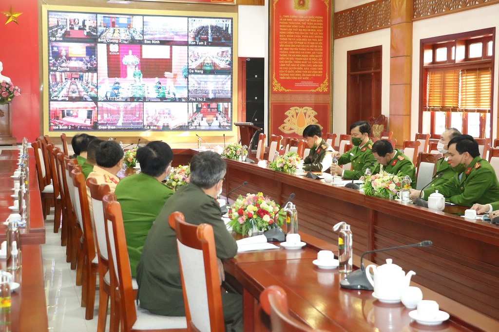 Toàn cảnh Hội nghị tại điểm cầu Công an tỉnh Nghệ An