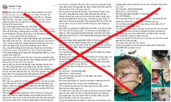 Thông tin bịa đặt mà đối tượng đăng tải trên facebook để lừa đảo