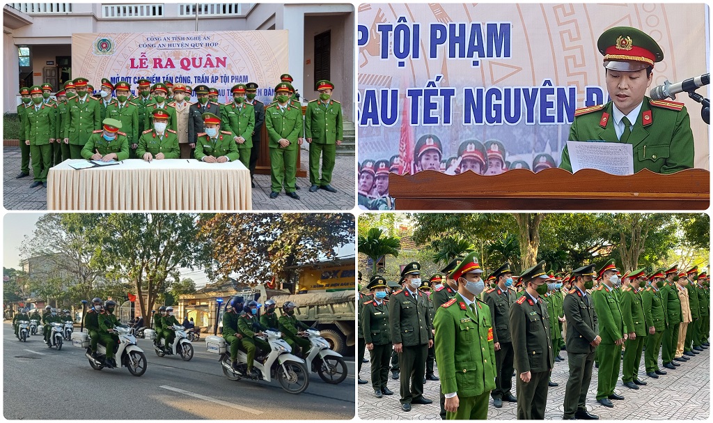 Sáng 16/12/2021, Công an huyện Quỳ Hợp tổ chức lễ ra quân đợt cao điểm tấn công, trấn áp tội phạm, đảm bảo ANTT trước, trong và sau Tết Nguyên Đán Nhâm Dần năm 2022. 