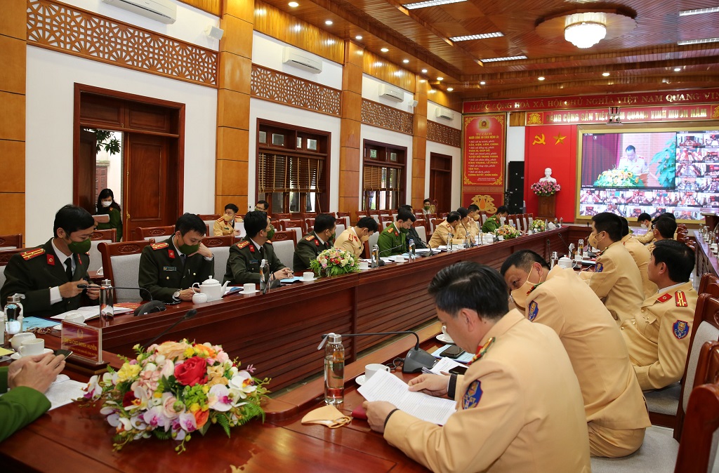 Tại điểm cầu Công an tỉnh Nghệ An