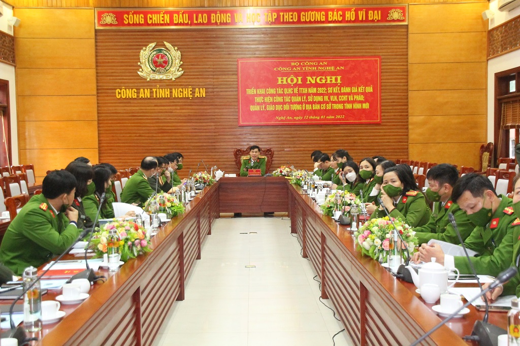 Toàn cảnh Hội nghị tại điểm cầu Công an tỉnh Nghệ An