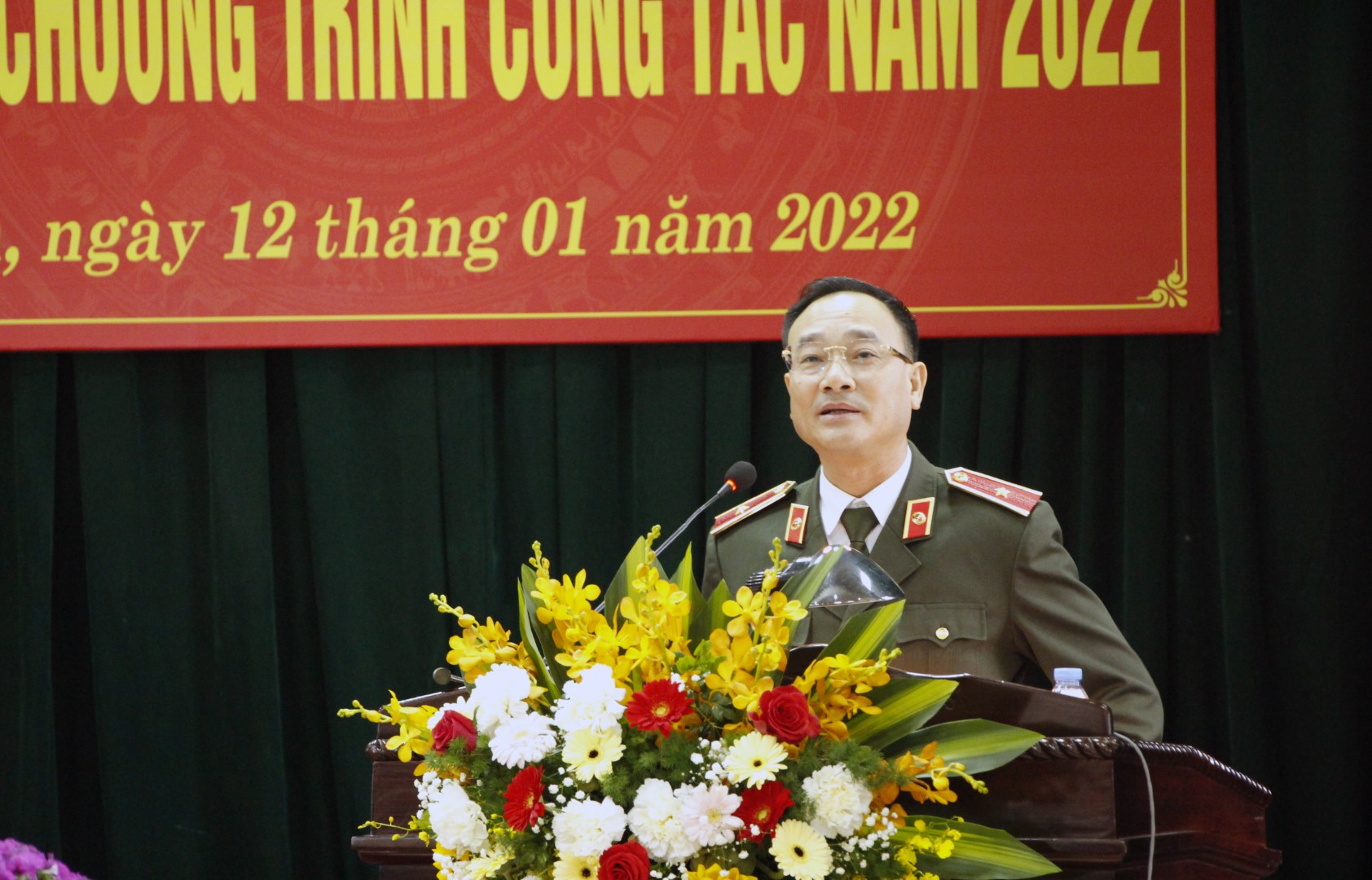 Đồng chí Thiếu tướng Phạm Thế Tùng phát biểu chỉ đạo tại Hội nghị