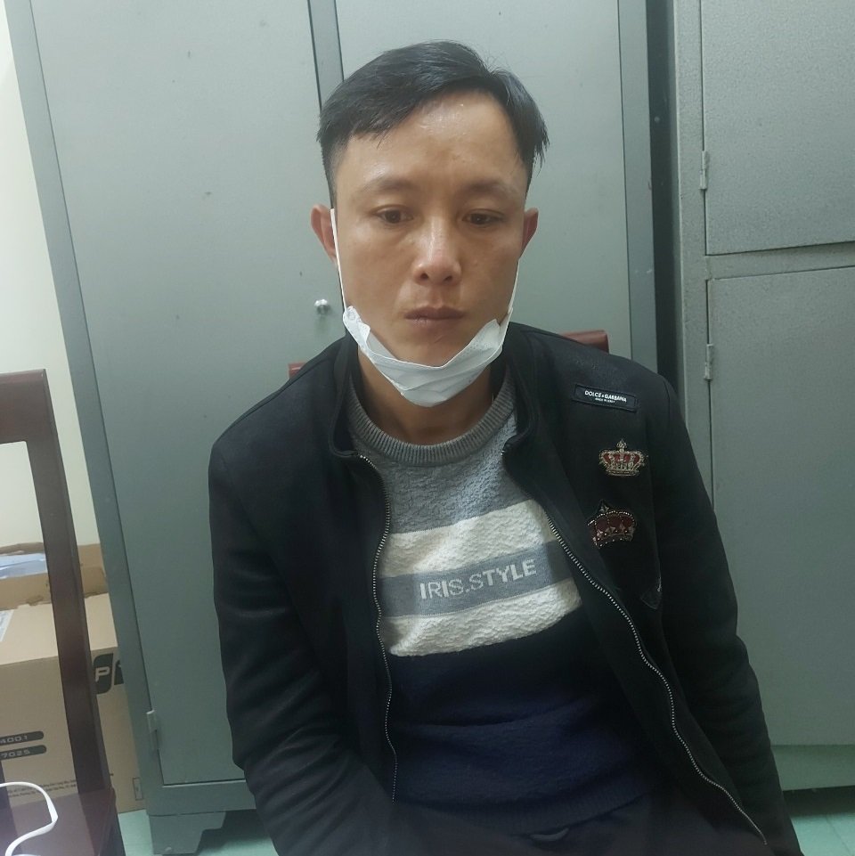 Đối tượng Lương Văn Hậu tại cơ quan Công an