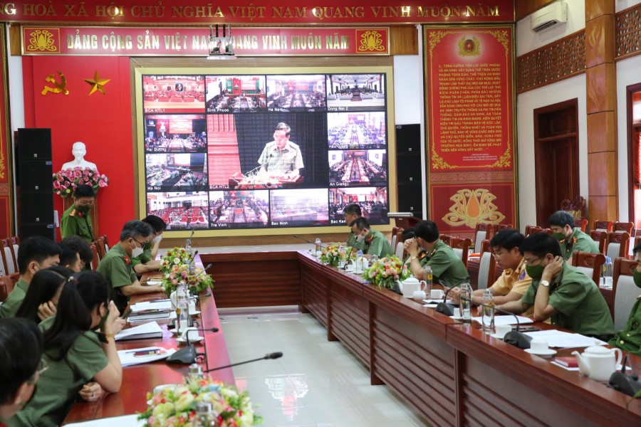 Hội nghị được kết nối đến Công an 63 tỉnh, thành phố trong cả nước