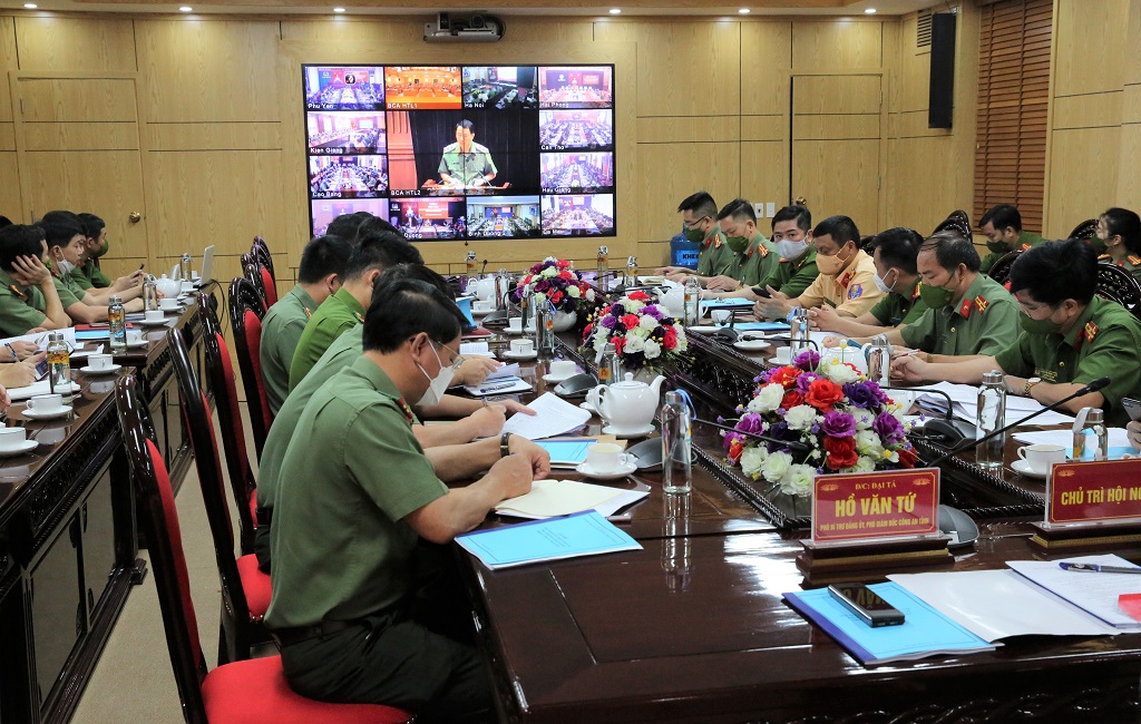 Toàn cảnh Hội nghị tại điểm cầu Công an tỉnh Nghệ An