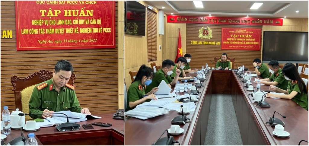 Tại điểm cầu Công an tỉnh Nghệ An