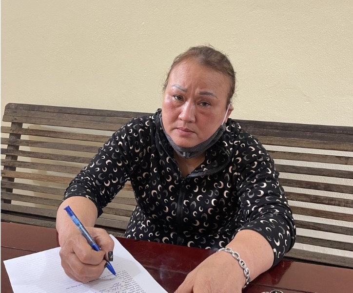 Nguyễn Thị Hợi tại cơ quan Công an