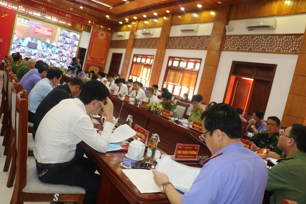 Toàn cảnh Hội nghị tại điểm cầu Công an tỉnh