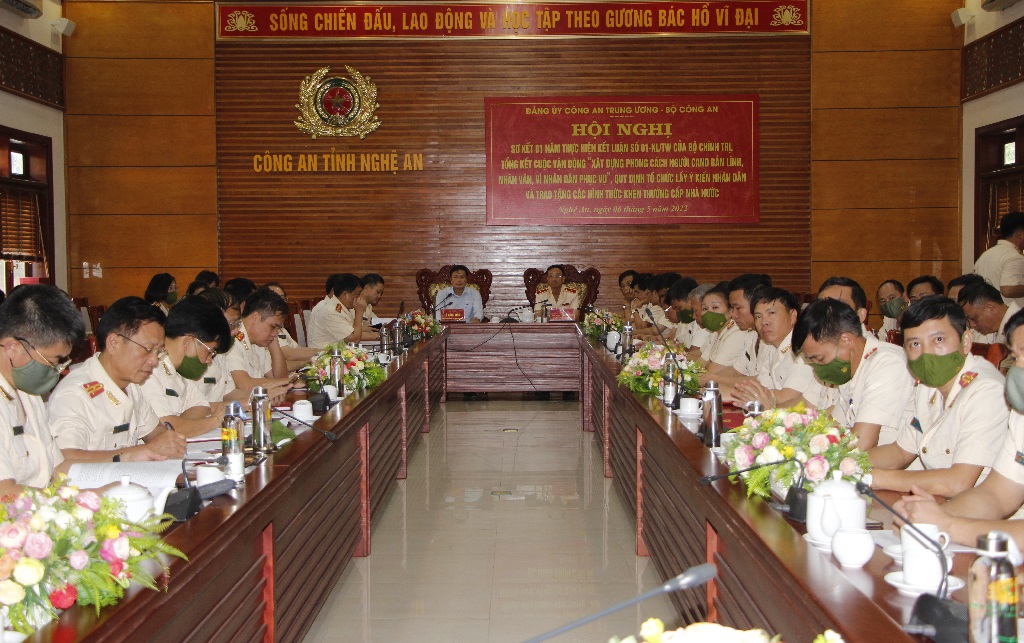 Toàn cảnh Hộii nghị tại điểm cầu Công an tỉnh Nghệ An