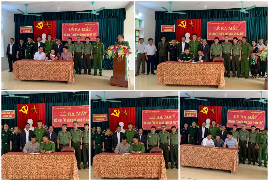Các tổ chức đoàn thể xã Mỹ Lý ký cam kết xây dựng “Xã biên giới sạch về ma tuý”