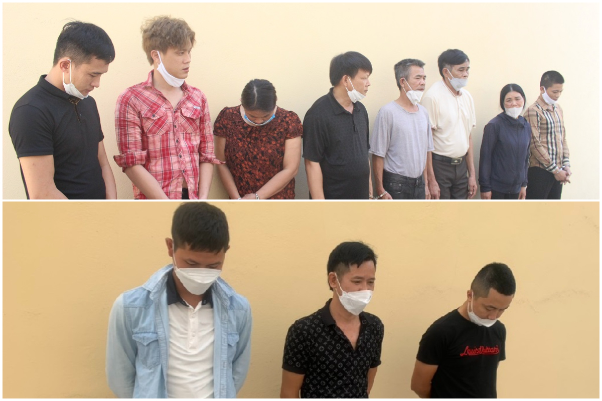 11 đối tượng tại Cơ quan Cảnh sát điều tra Công an huyện Diễn Châu