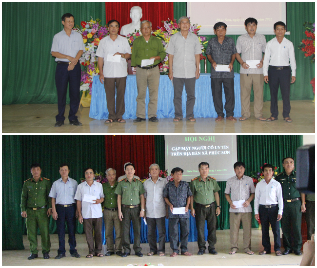 Biểu dương, khen thưởng và tặng quà cho các đại biểu Người có uy tín trên địa bàn xã Phúc Sơn