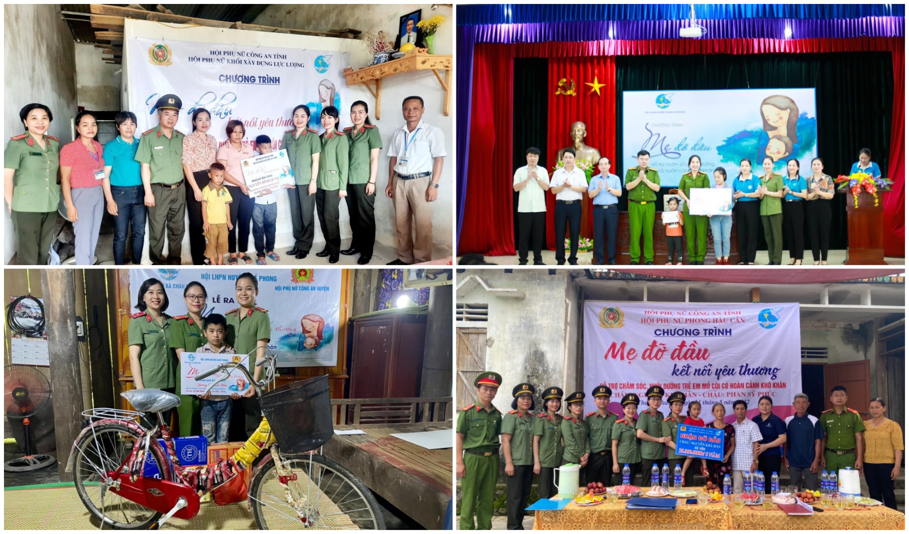 Ngoài việc nhận đỡ đầu trẻ mồ côi, Phụ nữ Công an Nghệ An còn hỗ trợ, giúp đỡ trẻ em nghèo ở biên cương, vùng sâu, vùng xa