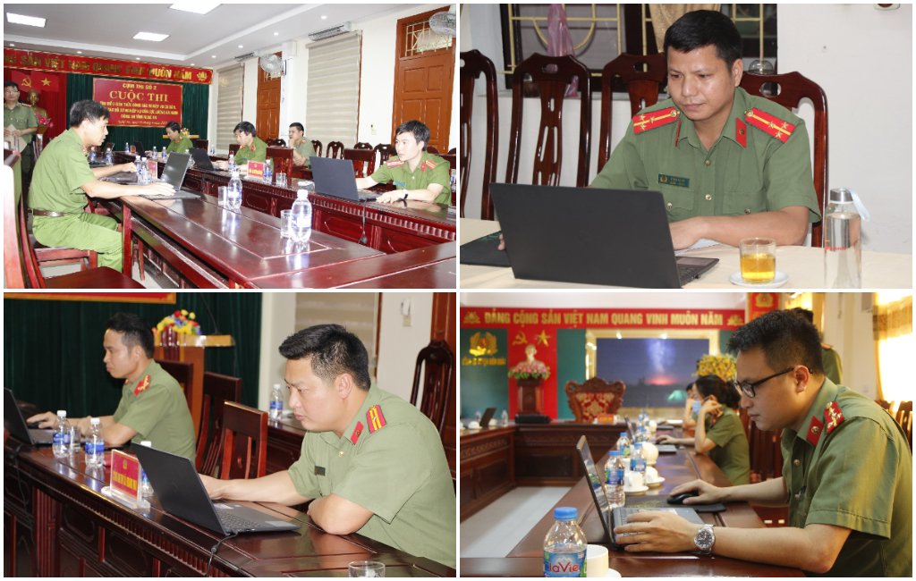 Các đồng chí lãnh đạo, chỉ huy, cán bộ trinh sát Công an các đơn vị, địa phương tham gia cuộc thi