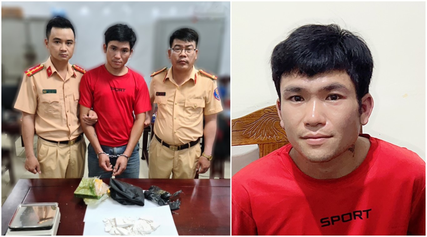 Đối tượng Lữ Văn Thần và tang vật tại cơ quan Công an