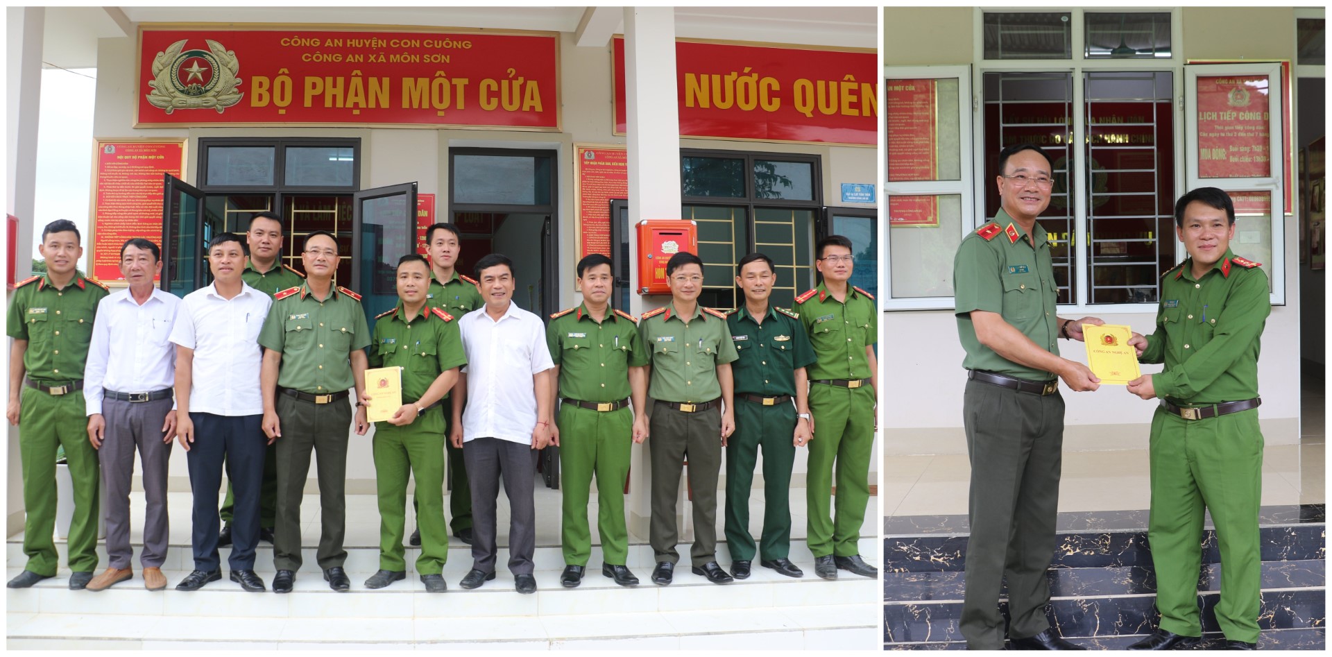 Đồng chí Thiếu tướng Phạm Thế Tùng trao quà tặng Công an các xã