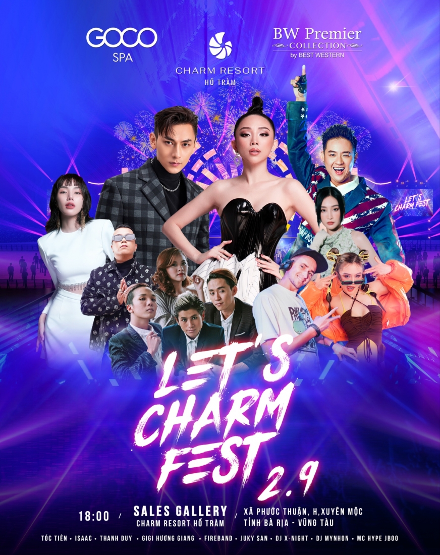 Đại nhạc hội Let’s Charm Fest quy tụ dàn DJ, ca sĩ hàng đầu Việt Nam. 