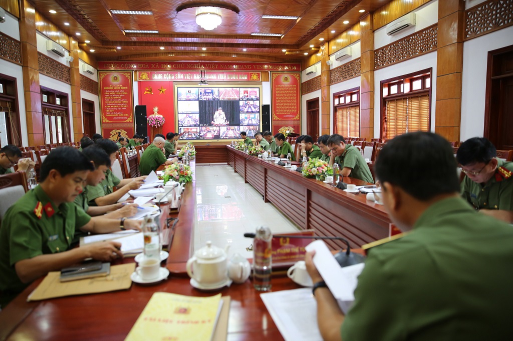 Toàn cảnh Hội nghị tại điểm cầu Công an tỉnh Nghệ An