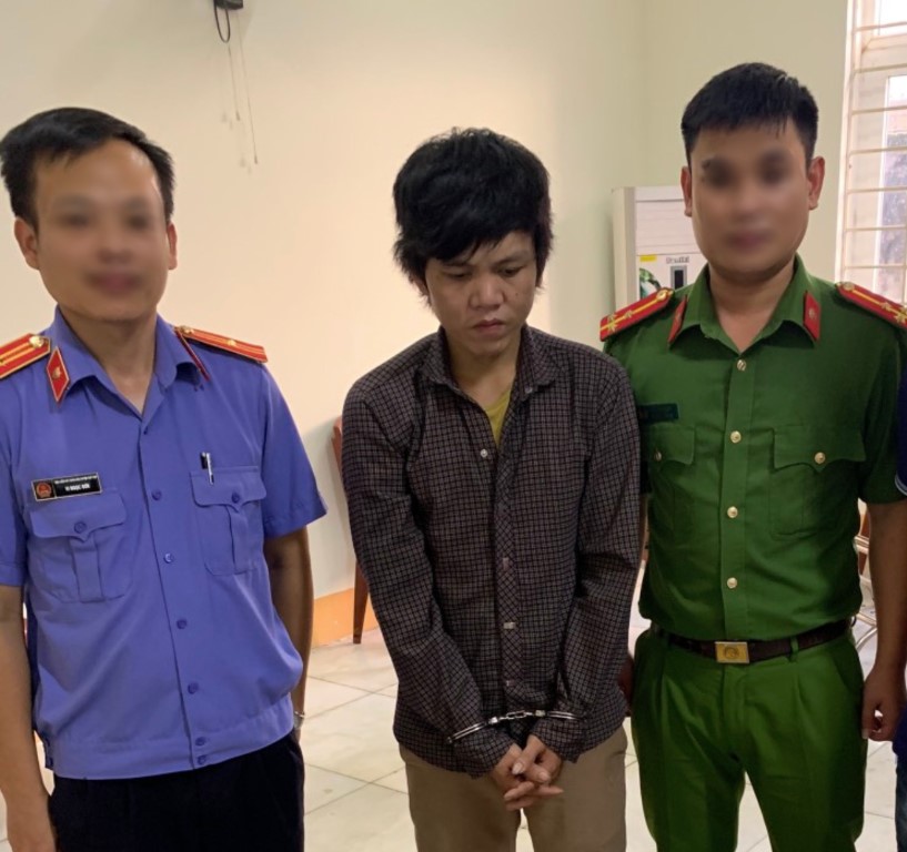 Đối tượng Lương Văn Đạo tại cơ quan Công an 