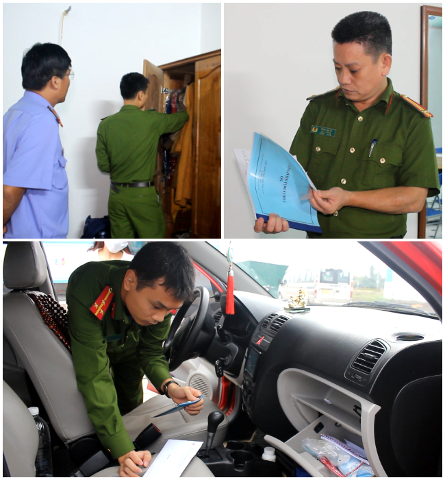 Cơ quan chức năng tiến hành khám xét chỗ ở và phương tiện Trần Văn Giang sử dụng