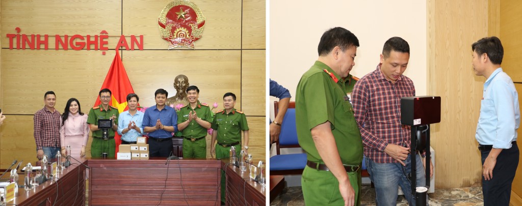 Cục Cảnh sát quản lý hành chính về trật tự xã hội trao các thiết bị hỗ trợ các sở, ngành, địa phương Nghệ An để thực hiện Đề án 06
