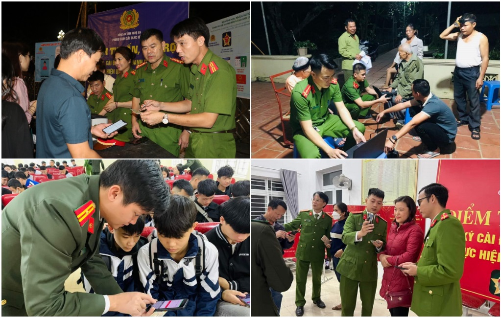 Lực lượng Công an Nghệ an tư vấn, hướng dẫn người dân cài đặt, kích hoạt định danh điện tử 