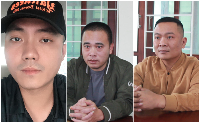 03 đối tượng Nguyễn Đức Tuấn; Phạm Đình Bình và Phạm Đức Cung (từ trái qua phải)