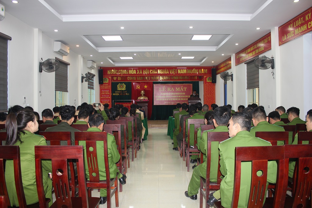 Toàn cảnh lễ ra mắt Bộ phận một cửa Công an cấp huyện kiểu mẫu Công an huyện Đô Lương