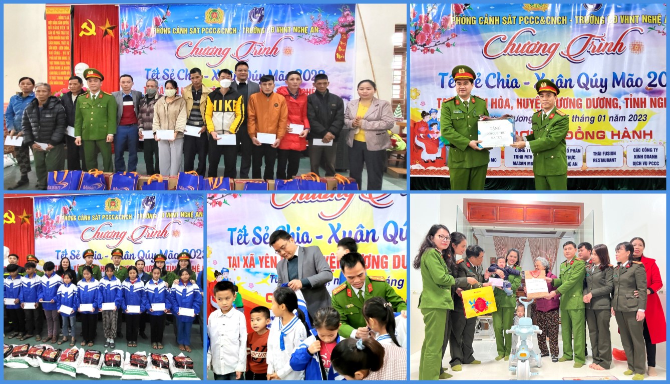 Phòng Cảnh sát phòng cháy chữa cháy và cứu nạn cứu hộ Công an Nghệ An triển khai nhiều hoạt động chia sẻ cùng đồng bào nghèo đón Tết
