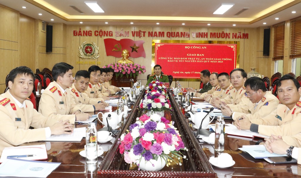 Tại điểm cầu Công an tỉnh Nghệ An