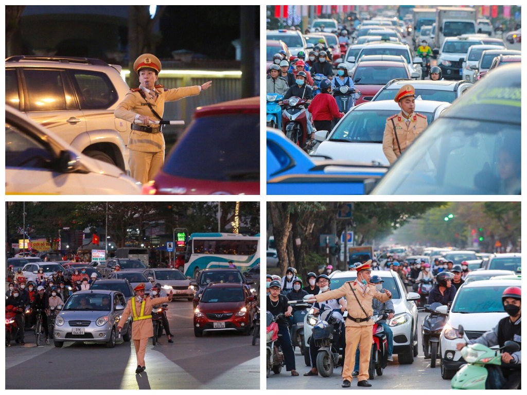 CSGT Công an thành phố Vinh huy động 100% cán bộ, chiến sĩ căng sức làm nhiệm vụ dịp Tết, nhất là những ngày giáp Tết và đêm giao thừa