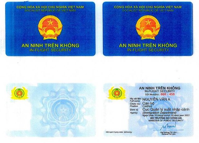 Mẫu thẻ An ninh trên không.