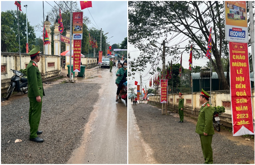 Công an huyện Đô Lương triển khai nhiệm vụ đảm bảo an ninh trật tự Lễ hội đền Quả Sơn