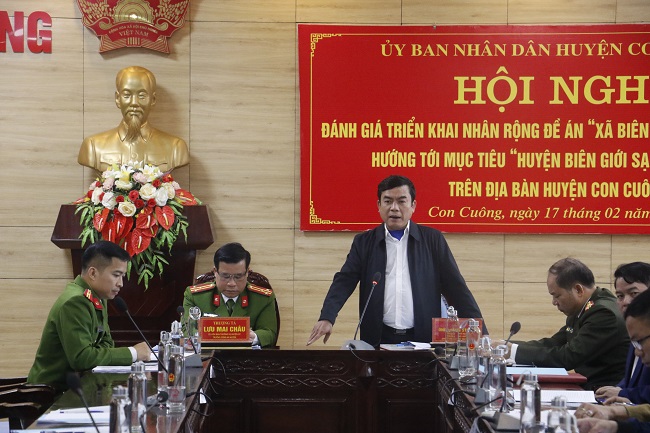 Đại diện lãnh đạo huyện phát biểu tại Hội nghị