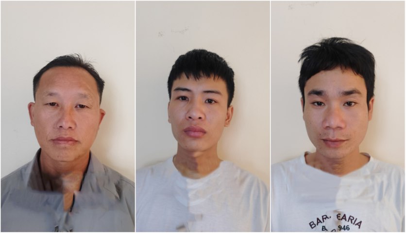 Các đối tượng Và Bá Cha, Vi Văn Mão, Vi Văn Tường (từ trái qua phải)