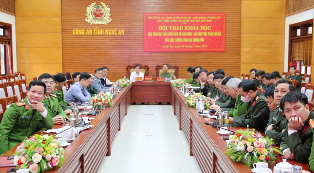 Tại điểm cầu Công an tỉnh Nghệ An