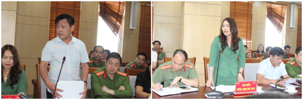Đại diện lãnh đạo UBND thành phố Vinh, huyện Diễn Châu phát biểu 