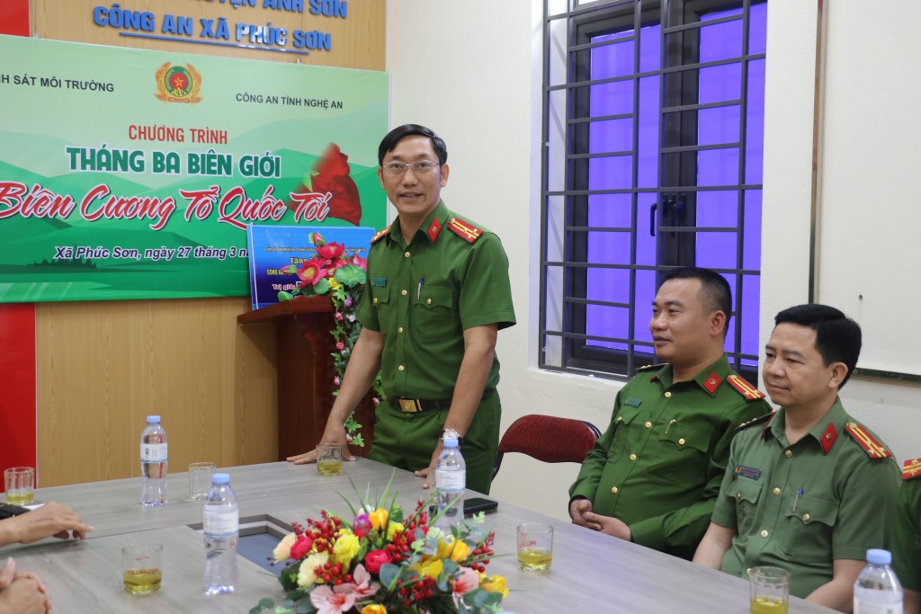 Đại diện Lãnh đạo Công an huyện Anh Sơn phát biểu