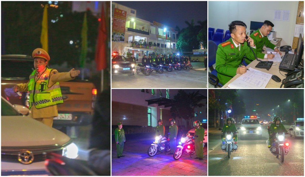 Cán bộ, chiến sĩ các phòng nghiệp vụ liên quan và Công an các huyện, thành thị tăng cường tuần tra kiểm soát, bảo đảm ANTT, an toàn giao thông trên địa bàn toàn tỉnh, nhất là vào ban đêm. Ảnh: Bình Minh