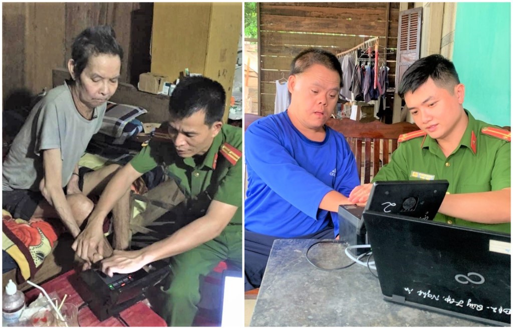 Không kể đêm hay ngày nghỉ, cán bộ, chiến sĩ Công an Nghệ An vẫn miệt mài đến tận nhà dân làm thủ tục cấp CCCD