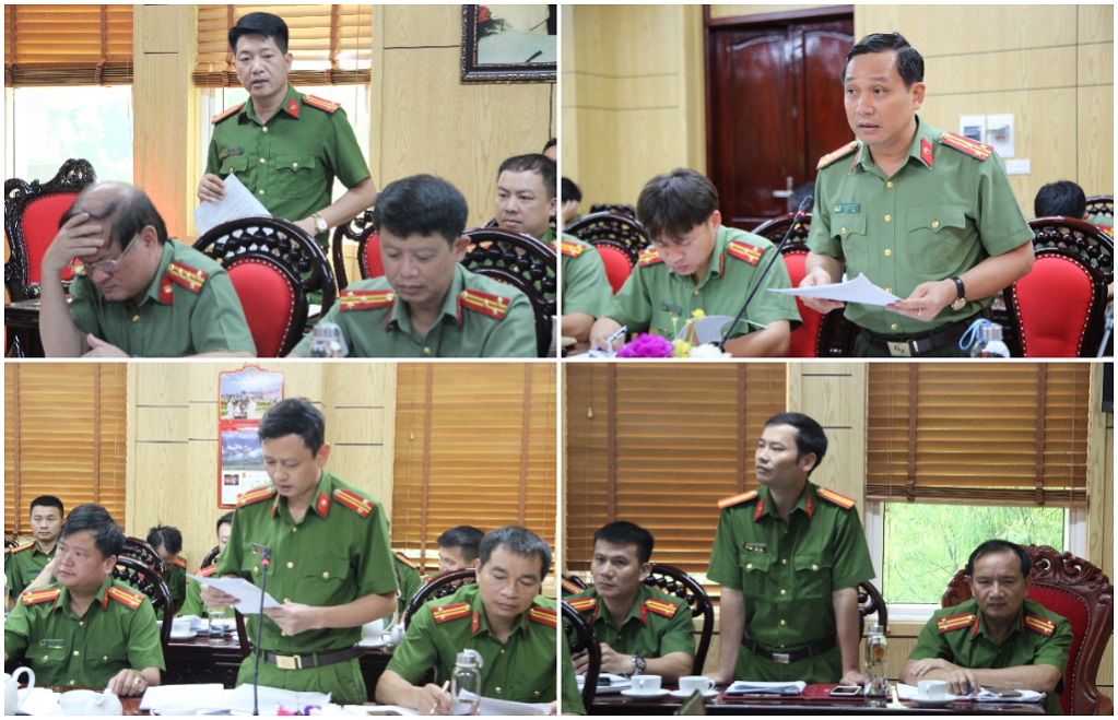 Đại diện lãnh đạo Công an các đơn vị, địa phương thảo luận