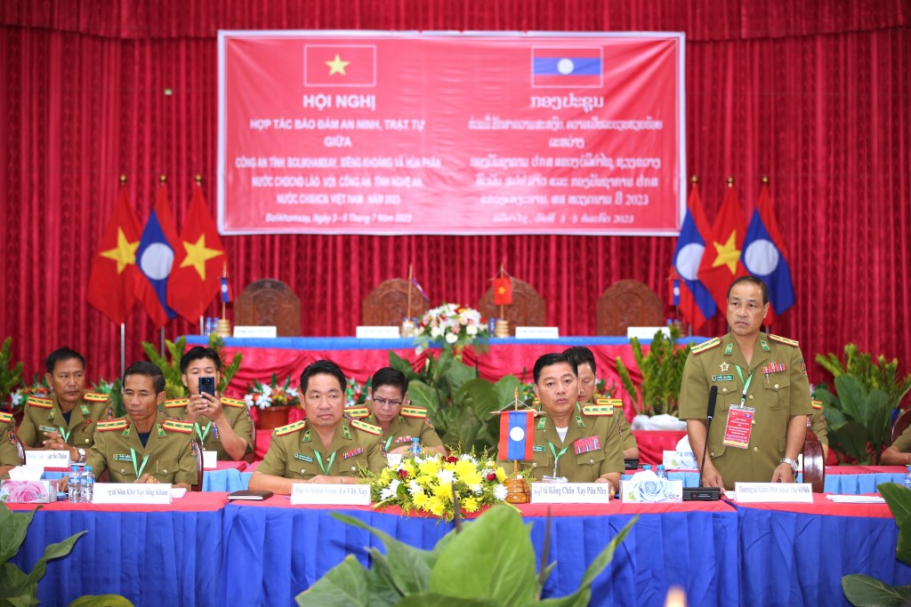 Lãnh đạo Công an tỉnh Bo Ly Khăm Xay khai mạc Hội nghị