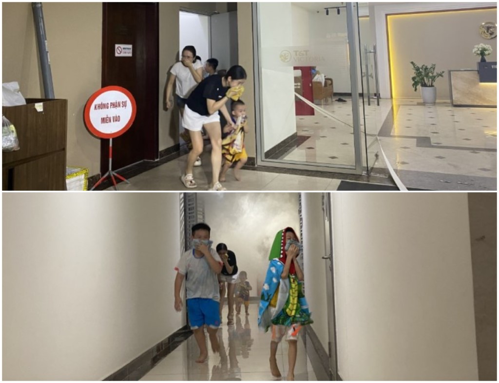 Thực tập phương án chữa cháy, cứu nạn, cứu hộ tại Tổ hợp Trung tâm thương mại, dịch vụ, văn phòng, nhà ở và căn hộ cao cấp thuộc Công ty cổ phần Tập đoàn T&T vào tối 25/9/2023